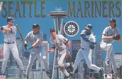 SEATTLE MARINERS COLLAGE Skyline Griffey RJ Starline Poster MINI Promo Piece 3x5