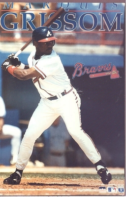 Marquis Grissom ATLANTA BRAVES Starline Poster MINI Promo Piece 3x5