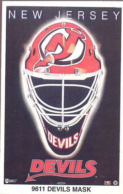 NEW JERSEY DEVILS MASK Original Norman James Poster MINI Promo Piece 3x5