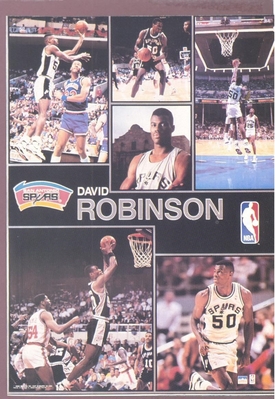 1990 Starline DAVID ROBINSON Spurs Monster Poster MINI Promo Piece RARE