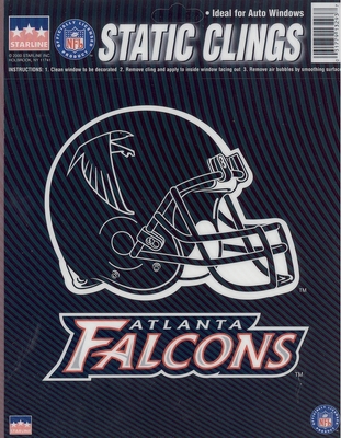 12 Atlanta Falcons 6 inch Static Cling Stickers