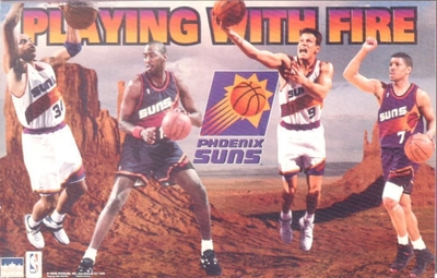 1994 Phoenix Suns \"Playing With Fire\" Original Starline Poster OOP Barkley KJ