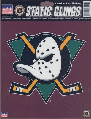 12 Mighty Ducks of Anaheim  6 inch Static Cling Stickers