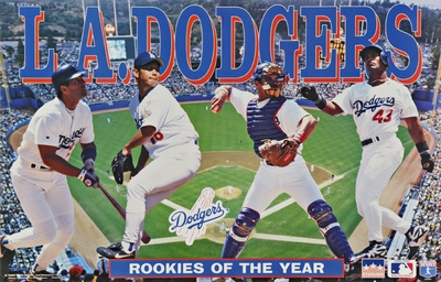 1996 Los Angeles Dodgers Collage Original Starline Poster OOP Piazza