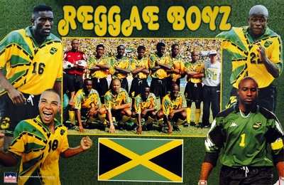 1998 JAMAICA World Cup Team Collage \"REGGAE BOYZ\" Original Starline Poster OOP