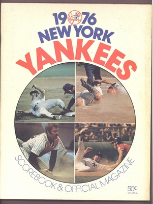 1976 NEW YORK YANKEES vs CALIFORNIA ANGELS PROGRAM EX-MT Scored