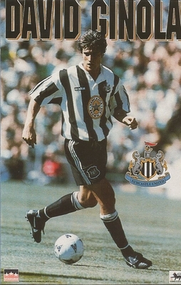 DAVID GINOLA NEWCASTLE UNITED Original Starline Poster MINI Promo Piece 3x5