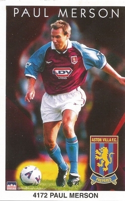PAUL MERSON ASTON VILLA Original Starline Poster MINI Promo Piece 3x5