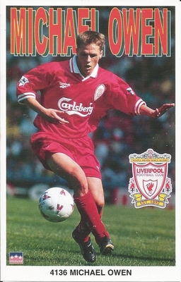 MICHAEL OWEN ACTION LIVERPOOL FC Original Starline Poster MINI Promo Piece 3x5