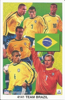 BRAZIL NATIONAL TEAM COLLAGE Original Starline Poster MINI Promo Piece 3x5