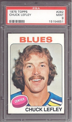 1975 Topps #282 Chuck Lefley PSA 9 MINT ST LOUIS BLUES