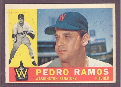 1960 Topps #175 Pedro Ramos EXMT/NM  WASHINGTON SENATORS crease free