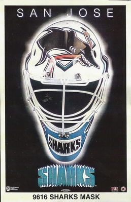 SAN JOSE SHARKS MASK Original Norman James Poster MINI Promo Piece 3x5