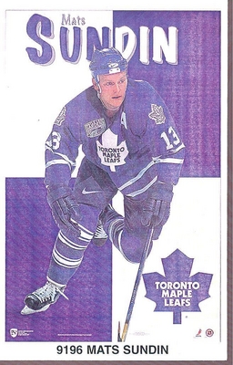 Mats Sundin TORONTO MAPLE LEAFS Norman James Poster MINI Promo Piece 3x5