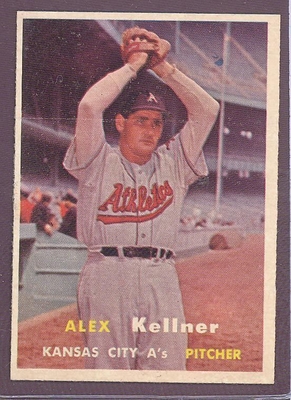 1957 Topps #280 Alex Kellner NM KANSAS CITY ATHLETICS crease free