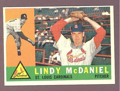 1960 Topps #195 Lindy McDaniel NM ST LOUIS CARDINALS crease free