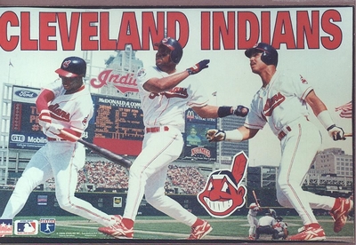 Lofton Baerga Belle CLEVELAND INDIANS COLL. Starline Poster MINI Promo Piece 3x5