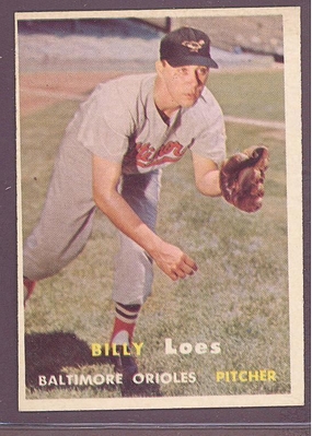 1957 Topps #244 Billy Loes EX-MT BALTIMORE ORIOLES crease free