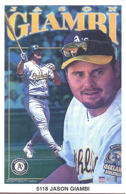 Jason Giambi OAKLAND A\'s Starline Poster MINI Promo Piece 3x5