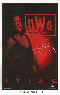 Sting RED Original Funky Posters Wrestling MINI Promo Piece 3x5