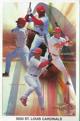 Tino Pujols Drew ST LOUIS CARDINALS COLLAGE Starline Poster MINI Promo Piece 3x5