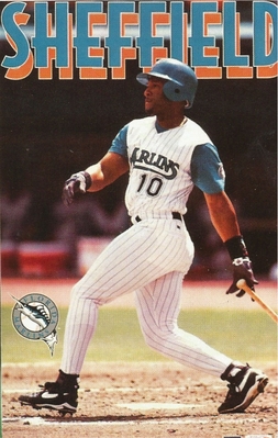 Gary Sheffield FLORIDA MARLINS Starline Poster MINI Promo Piece 3x5