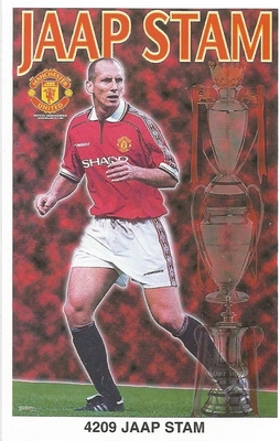 JAAP STAM MANCHESTER UNITED Original Starline Poster MINI Promo Piece 3x5