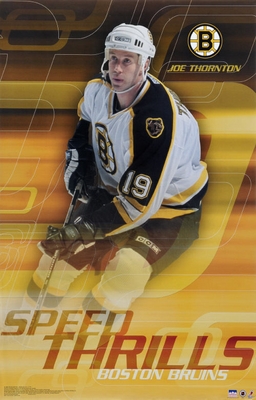 1998 Joe Thornton Boston Bruins Original Starline Poster OOP \"Speed Thrills\"
