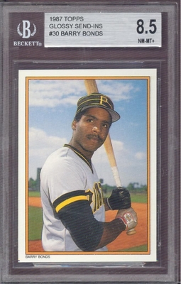 1987 Topps AS Glossy #30 Barry Bonds (R) Beckett  8.5 NM/MT+ PIRATES