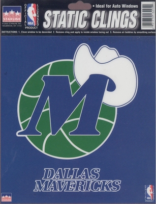 12 Dallas Mavericks 6 inch Static Cling Stickers