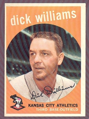 1959 Topps #292 Dick Williams EXMT/NM KANSAS CITY ATHLETICS crease free