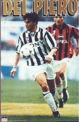 1996 Alessandro Del Pierro JUVENTUS Original Starline Poster OOP ERROR