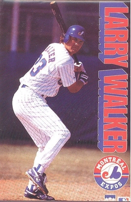 Larry Walker MONTREAL EXPOS Starline Poster MINI Promo Piece 3x5