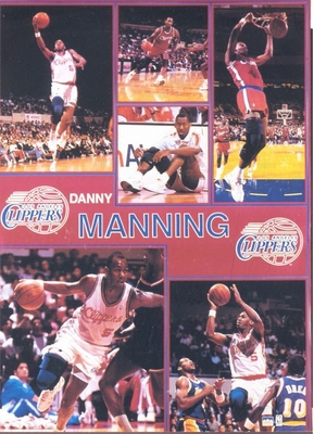 1990 Starline DANNY MANNING Clippers Monster Poster MINI Promo Piece RARE