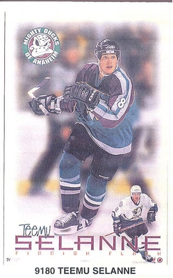 Teemu Selanne ANAHEIM MIGHTY DUCKS Original N James Poster MINI Promo Piece 3x5