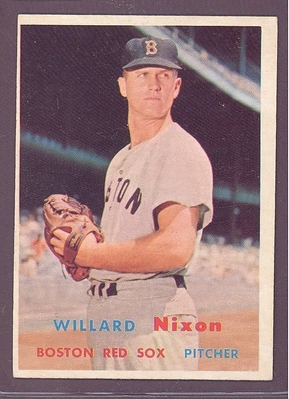 1957 Topps #189 Willard Nixon EX-MT BOSTON RED SOX crease free