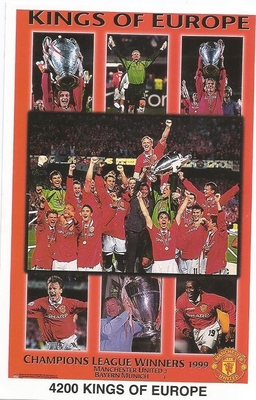 1999 MANCHESTER UNITED Kings of Europe Original Starline Poster OOP