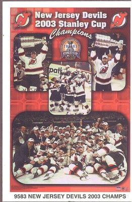 2003 NEW JERSEY DEVILS CUP CHAMPS Original Starline Poster MINI Promo Piece 3x5