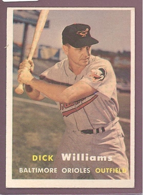 1957 Topps #059 Dick Williams NM BALTIMORE ORIOLES crease free