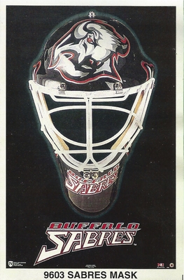 BUFFALO SABRES MASK Original Norman James Poster MINI Promo Piece 3x5