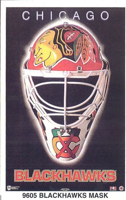 CHICAGO BLACKHAWKS MASK Original Norman James Poster MINI Promo Piece 3x5