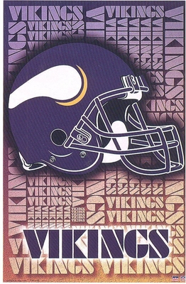 2002 Minnesota Vikings  Helmet Logo Original Starline Poster OOP