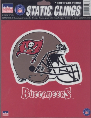 12 Tampa Bay Buccaneers 6 inch Static Cling Stickers