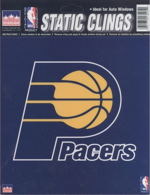 12 Indiana Pacers 6 inch Static Cling Stickers