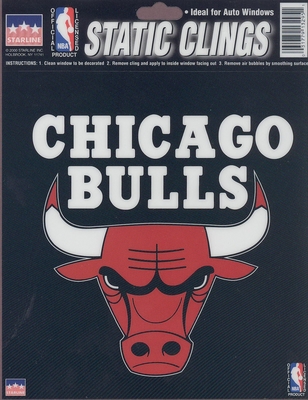 12 Chicago Bulls 6 inch Static Cling Stickers
