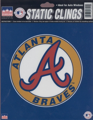 12 Atlanta Braves 6 inch Static Cling Stickers