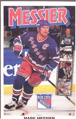 Mark Messier NEW YORK RANGERS Original Norman James Poster MINI Promo Piece 3x5