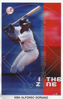 Alfonso Soriano NEW YORK YANKEES  Starline Poster MINI Promo Piece 3x5