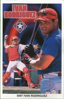 Ivan Rodriguez TEXAS RANGERS Original Starline Poster MINI Promo Piece 3x5
