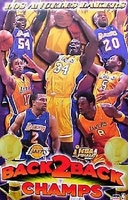 2001 Los Angeles Lakers Back to Back Champs Orig.Starline Poster OOP Shaq Kobe